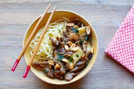 Wok de bœuf aux pousses de bambou et cacahuètes wok boeuf bambou-cacahuetes