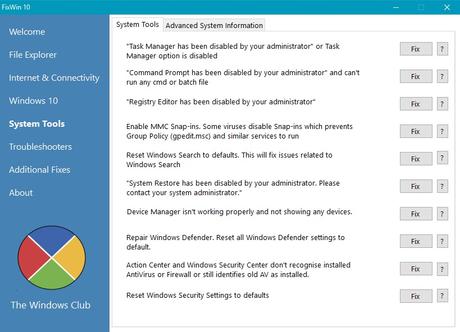 FixWin10 : Réparer les problèmes dans Windows 10 FixWin10 : Réparer les problèmes dans Windows 10