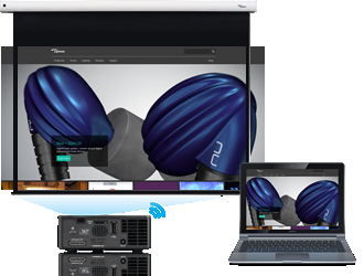 Présentation collaborative en Wifi sur grand écran avec le WPS Pro d’OPTOMA Laptop mirror