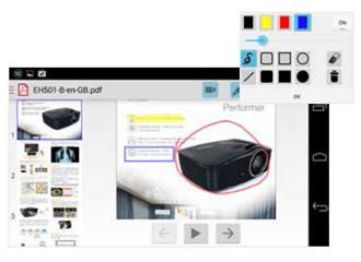 Présentation collaborative en Wifi sur grand écran avec le WPS Pro d’OPTOMA Annotations