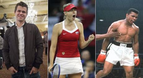 3 grand champions dans des sports de duels. Les échecs avec Magnus Carlsen, le tennis pour Maria Sharapova, et la boxe pour Mohammed Ali. 3 grand champions dans des sports de duels. Les échecs avec Magnus Carlsen, le tennis pour Maria Sharapova, et la boxe pour Mohammed Ali.