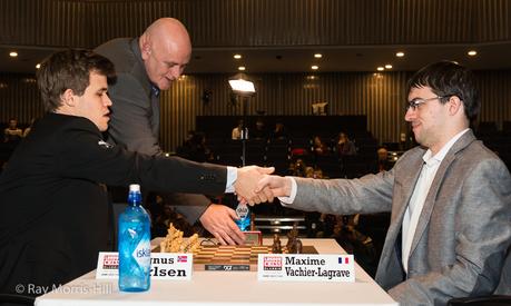 Magnus Carlsen remporte le London Chess Classic 2015 Départage final: Magnus Carlsen 1.5-0.5 Maxime Vachier-Lagrave - Photo © Ray Morris-Hill