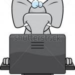 illustration de l ordinateur et l éléphant