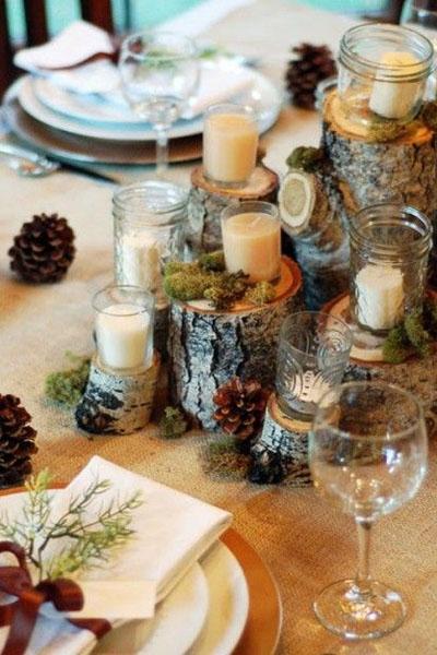 centre table mariage hiver