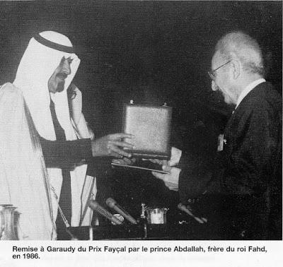Roger Garaudy reçoit le Prix Fayçal - 9 mars 1986.