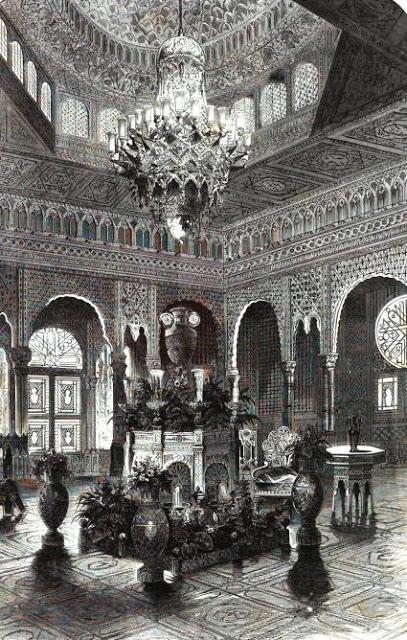 Le pavillon mauresque  à l´exposition universelle de Paris en 1867 (aujourd´hui dans le parc de Linderhof)