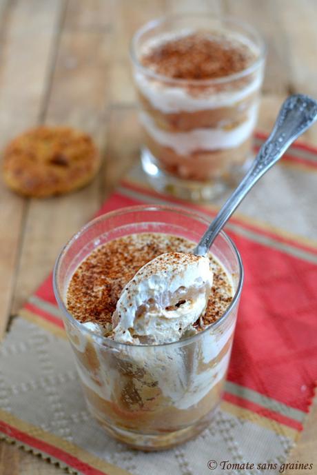 Compote de coings et sablés caramel façon tiramisu {sans œufs} Tiramisu à la compote de coings et aux sablés caramel