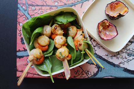 Recettes de fêtes {Best of} ! brochettes saint jacques citronnelle