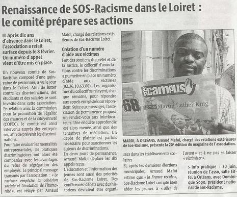 Lancement d'SOS Racisme à Orléans