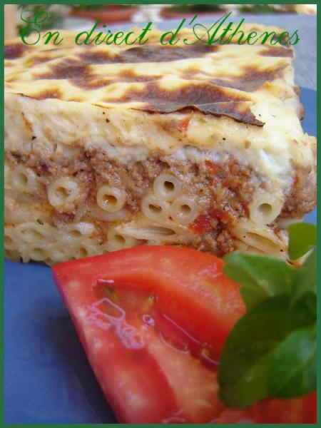 PLAT COMPLET : le pastitsio (ou gratin de macaroni à la viande)