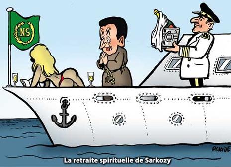 Censurée dans le métro / Affichée chez dedalus sarkozy vacances milliardaires