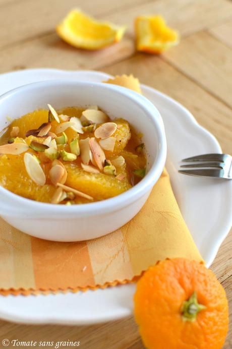 Salade de suprêmes d'orange {vanille, cannelle, amandes & pistaches} Salade de suprêmes d'orange