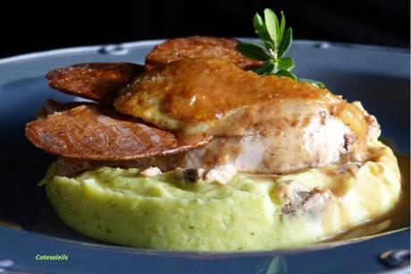 SUPREME DE PINTADE FERMIERE SUR MOUSSELINE DE PANAIS AU FOIE GRAS Suprême de pintade sur mousseleine de panais