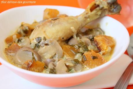 COCOTTE DE POULET A LA COURGE COCOTTE DE POULET A LA COURGE