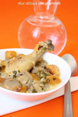 COCOTTE DE POULET A LA COURGE COCOTTE DE POULET A LA COURGE