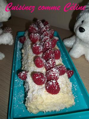 Bûche framboise coco Bûche framboise coco