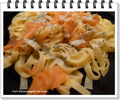 tagliatelles au saumon, crème au Noilly Prat penne (tagliatelle) au saumon, crème au noilly prat2