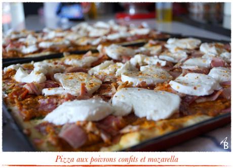 Pizza aux poivrons confits et mozzarella Pizza aux poivrons confits et mozarellaPizza aux poivrons confits et mozarella