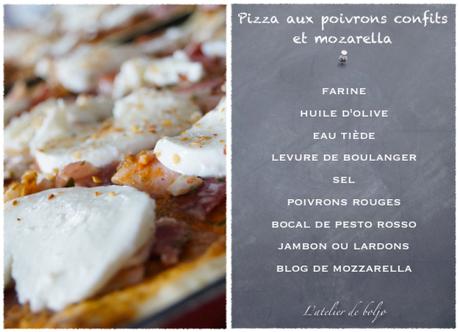 Pizza aux poivrons confits et mozzarella Pizza aux poivrons confits et mozarella 2