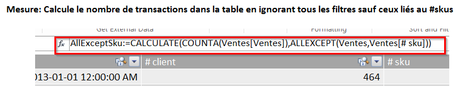 Power Pivot: Leçon de DAX no.7 (ALLEXCEPT) DAX ALLEXCEPT