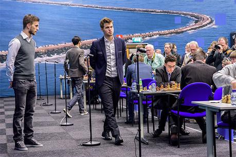 Le champion du monde d'échecs Magnus Carlsen est le leader du Tata Steel Masters après 8 rondes sur 13 - Photo © Alina L'Ami 