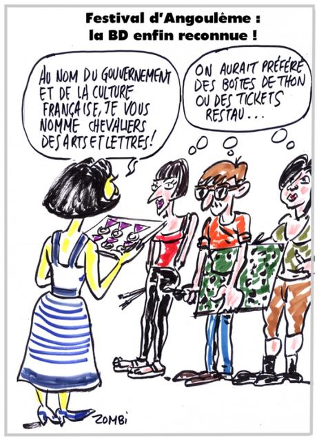 webzine,bd,zébra,gratuit,fanzine,bande-dessinée,caricature,festival d'angoulême,fleur pellerin,chevalier des arts et lettres,dessin,presse,satirique,editorial cartoon,zombi