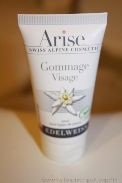 Arise via Snow Flower Lux arise gommage visage face scrub swiss skincare cosmetics organic biologique edelweiss suisse