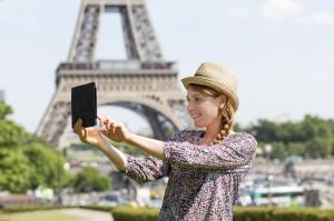 Woman visiting Paris