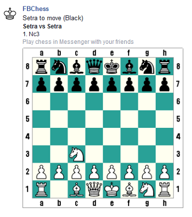 Facebook a caché un jeu d'échecs  © Chess & Strategy