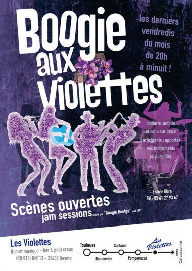 Boogie au bistrot musique Les Violettes à Deyme - Scènes ouvertes Jam sessions