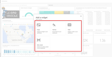 Power BI: Les nouvelles fonctionnalités à ne pas manquer Power BI Dashboard Inclure vidéos et autres