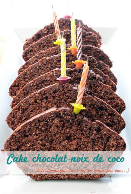 Cake chocolat-noix de coco (sans gluten, sans lait, sans soja)