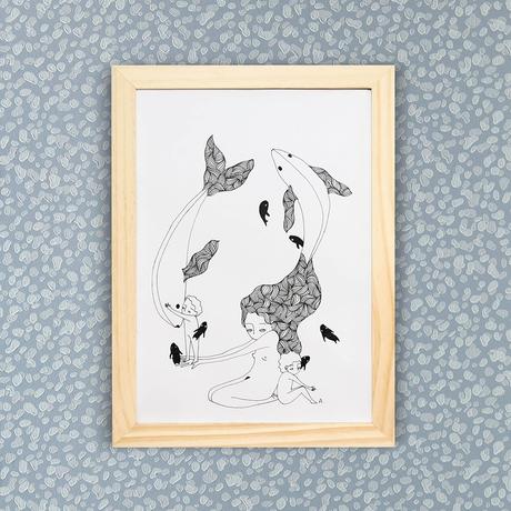 Les illustrations d’Aloÿse sur Etsy Boutique Etsy d'Aloÿse dessin original The Fish Mum