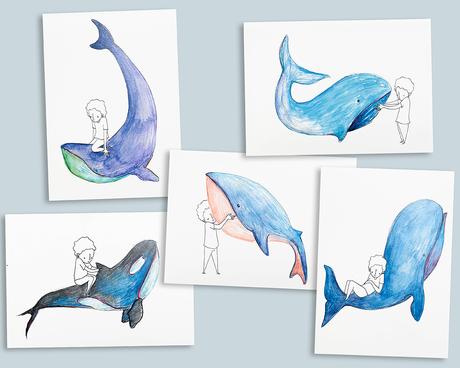 Les illustrations d’Aloÿse sur Etsy Boutique Etsy d'Aloÿse Les Baleines
