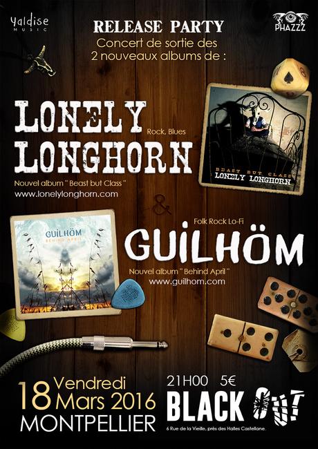 Affiche Lonely Longhorn + Guilhöm 18/03/2016