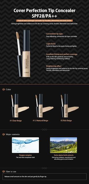 Revue Cover Perfection Tip Concealer (SPF 28/PA++) de The Saem 01 Clear beige Revue du Cover Perfection Tip Concealer (Spf 28/PA++) de The Saem