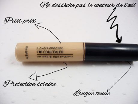 Revue Cover Perfection Tip Concealer (SPF 28/PA++) de The Saem 01 Clear beige Revue du Cover Perfection Tip Concealer (Spf 28/PA++) de The Saem