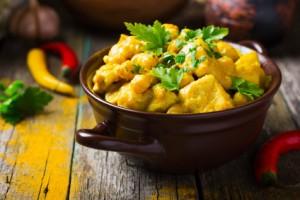 Spicy chicken and chickpeas curry