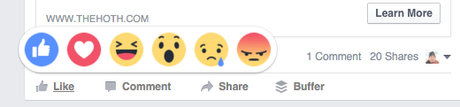 Facebook va de l’avant avec les boutons Réactions