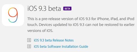 iOS 9.3 bêta 4 disponible pour les développeurs ios-9.3-beta