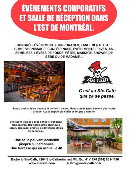 Bistro le Ste-Cath une salle à réserver fax-pub