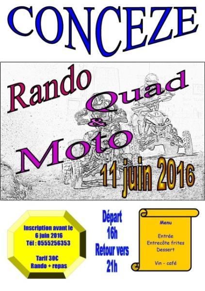 Rando moto-quad du foyer rural de Concèze (19), le 11 juin 2016