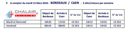 Chalair Aviation Ouvre BORDEAUX / CAEN Chalair Aviation Ouvre BORDEAUX / CAEN