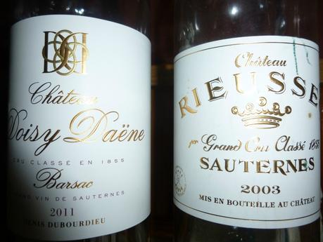 Sauternes : Rieussec 2003 et Barsac : Doisy Daëne 2011 P1050035