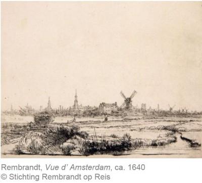 Rembrandt vue d'Amsterdam 1640