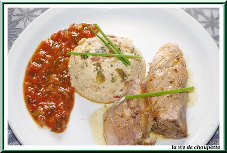 EPAULE D'AGNEAU, FLAN DE LEGUMES ET SON CONCASSE DE TOMATES AU BASILIC épaule d'agneau flan aux lègumes, concassée de tomates-2390