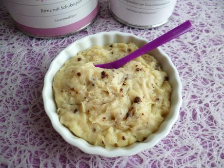 dessert allégé poire chocolat au konjac (diététique, protéiné, sans oeuf, ni sucre, ni beurre, ni cuisson, très riche en fibres) P1300310