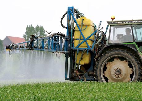 Et si les pesticides coûtaient plus qu’ils ne rapportent ? Un fermier aspergeant ses champs de pesticides à Godewaersvelde, dans le nord de la France, le 11 juin 2013.