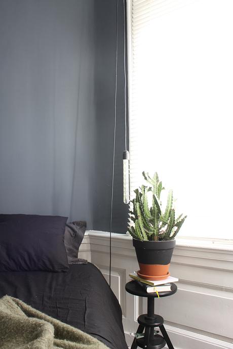 The black light peinture murs gris fonce