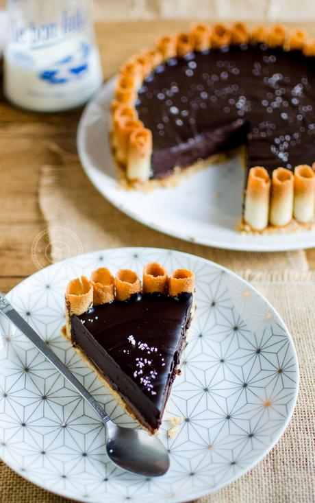 Tarte au chocolat noir et caramel au beurre salé Tarte au chocolat et caramel au beurre salé